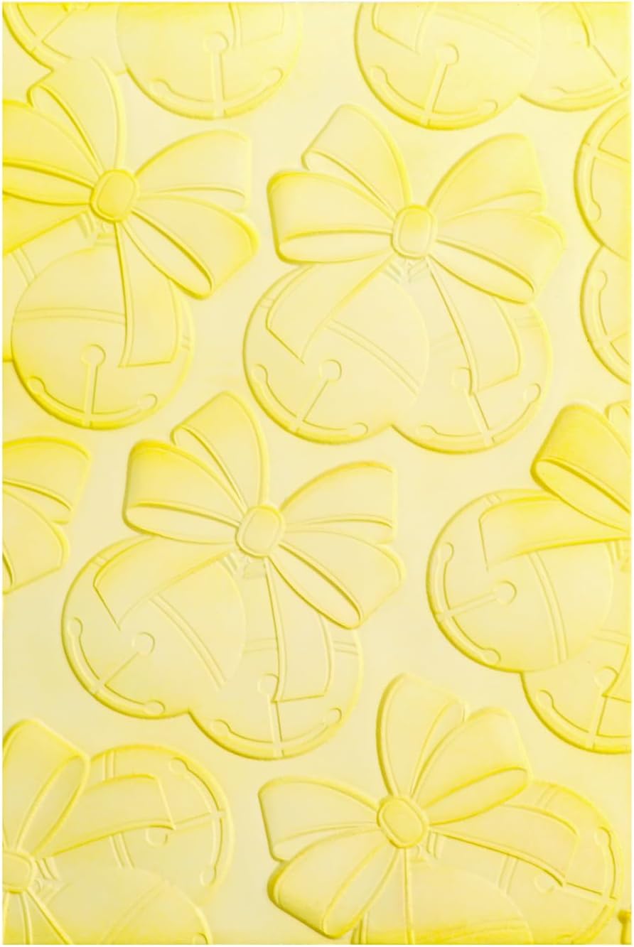 BAOFALI 3D Christmas Theme Plastic Embossing Folders Jingle Bells for DIY Scrapbooking Photo Album Card Paper Craft Decoration for Card Making,Embossing Template Paper Card Embossing Stencil