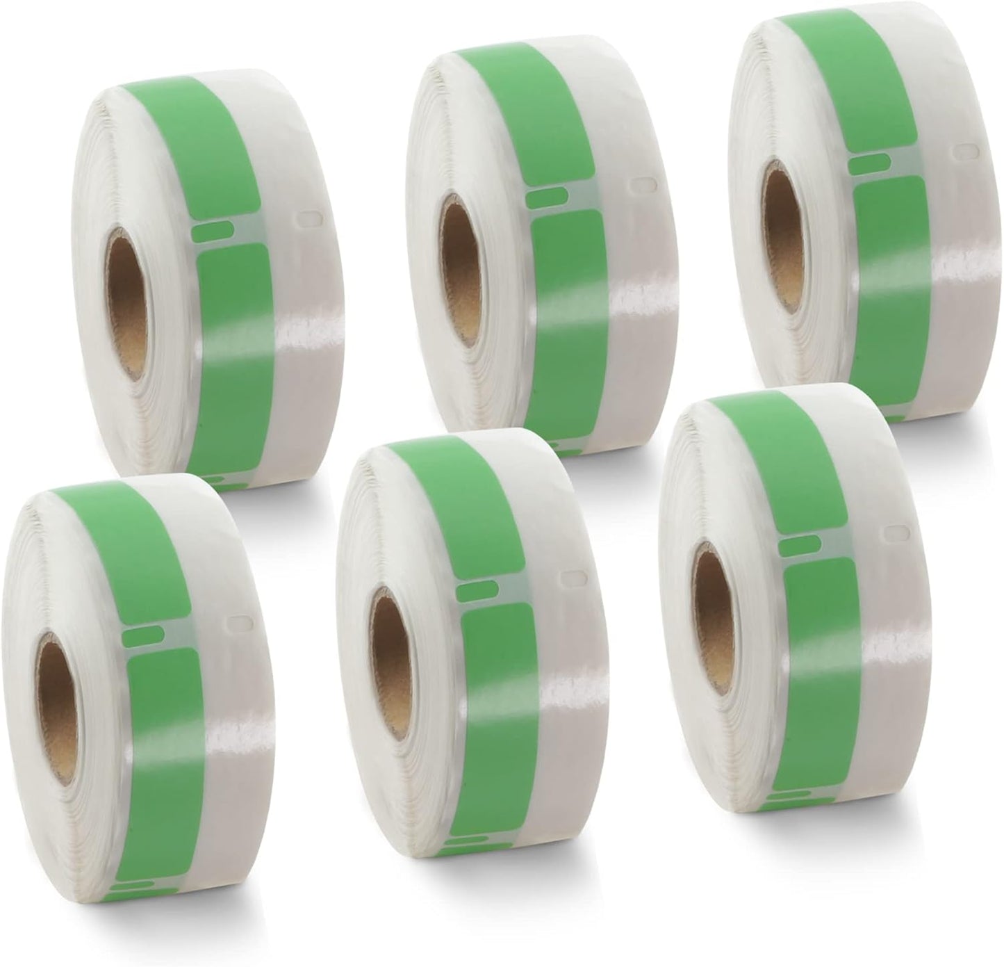 BETCKEY Colored Labels Compatible with Dymo 30346 (1/2" x 1-7/8") Library Barcode Labels, Compatible for Dymo LabelWriter Thermal 450, 4XL & Zebra Desktop Printers [6 Rolls, Green]