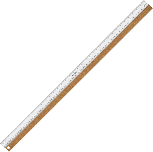 36 Inch Metal Ruler, Stainless Steel Straight Edge Ruler with Cork Backing, Non-Slip Imperial & Metric Measuring Tool for School, Office, Woodworking, Drafting