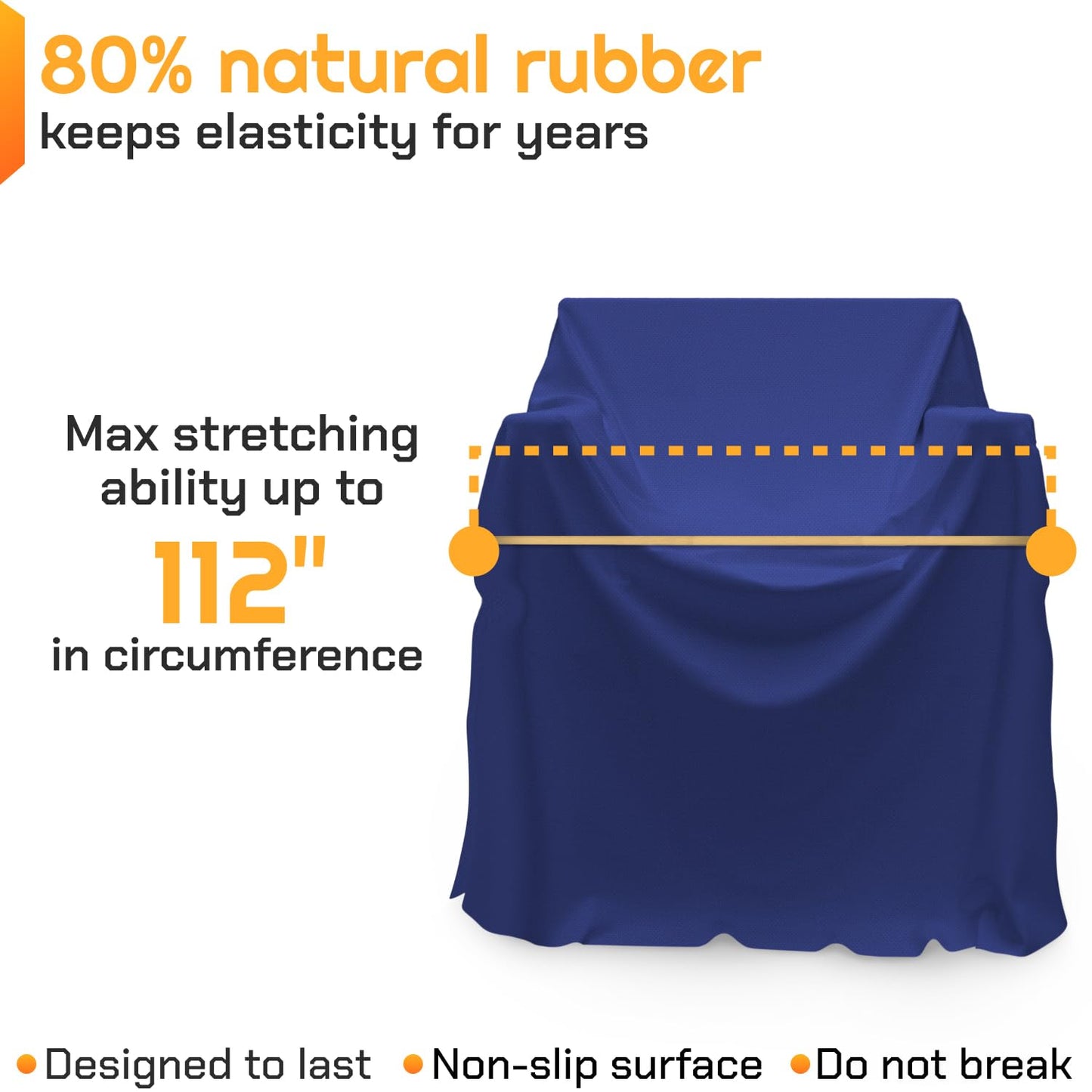 IDL Packaging 56" Strong, Elastic & Flexible Rubber Bands, Pack of 8, Beige - 2X Elasticity, 80% Natural Rubber - Extra Strong Mover Bands for Furniture, Boxes, Moving Blankets