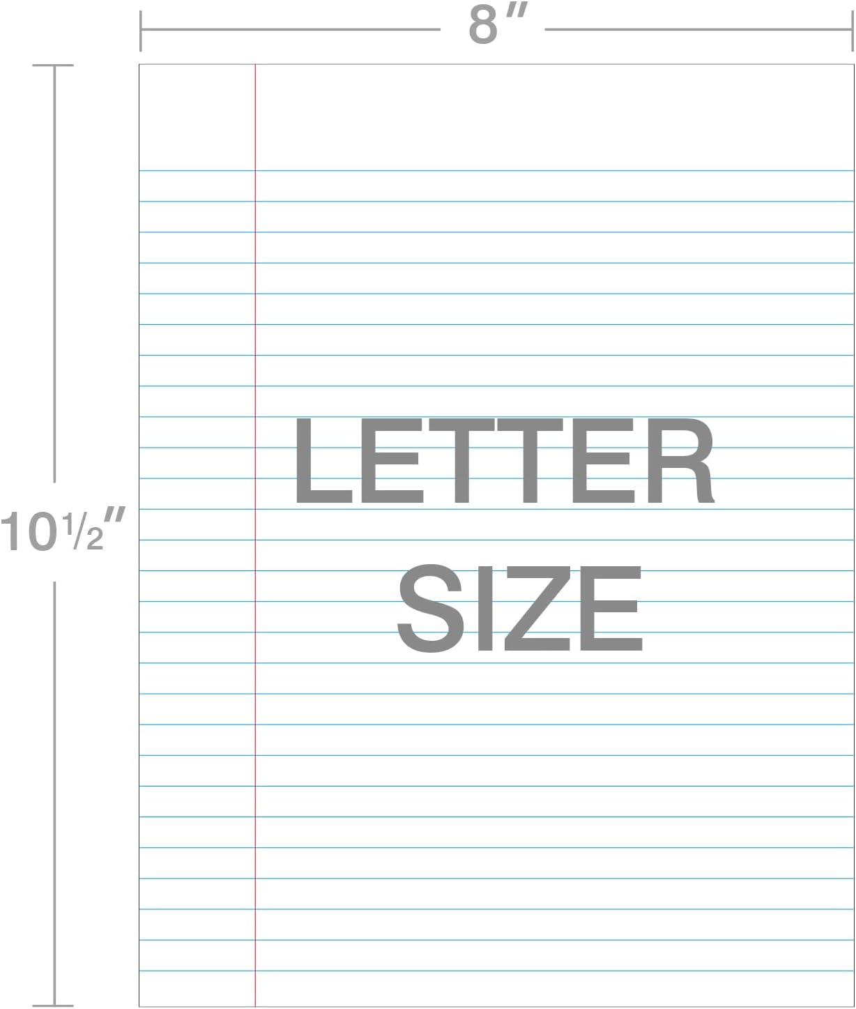 Kaisa Notebook Paper - 24 Pack, 8x10.5, Wide Ruled, 3-Ring Binder, 125 Sheets/Pack, 3-Hole Punch