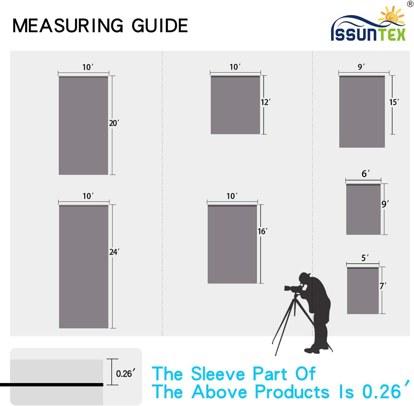ISSUNTEX 10X24 ft Background Muslin Backdrop, Photo Studio, Collapsible High Density Screen for Video Photography and Television-Gray