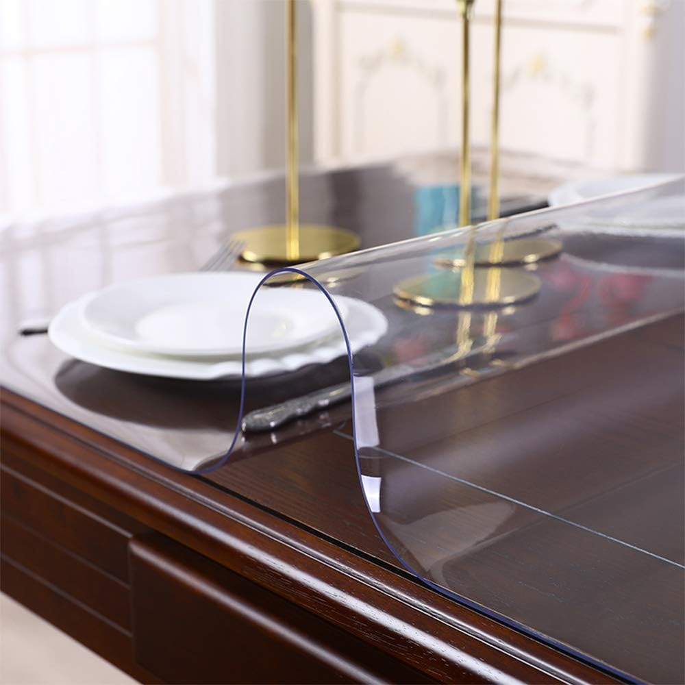 Kitchen Countertop Cover Protector 1.5mm Thick Clear PVC Table Protector 36x66 Inches Water Resistant Rectangular Plastic Tablecloth Non-Slip Desk Pad for Conference, Wedding, Dinner