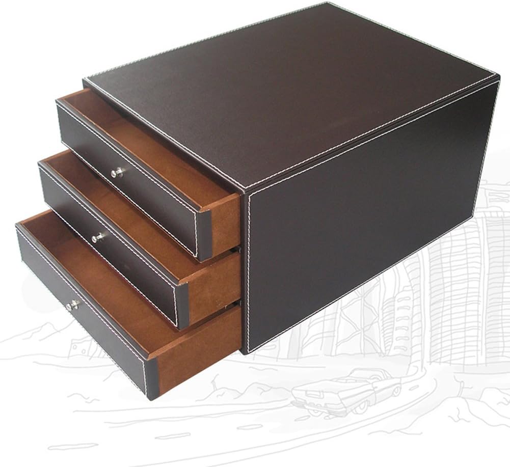 KINGFOM 10-Piece Office Desk Organizer Set, File Holder, Drawer Organizer, Memo Paper Holder, Pen Holder, Name Card Holder, Mouse Pad, Desk Pad, Tissue Box Holder (T07K)