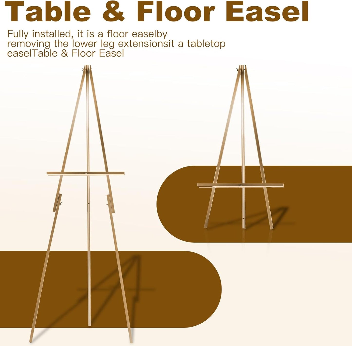 63''Wooden Tripod Display Easel Stand for Wedding Sign, Portable Tripod Wood Artist Easel