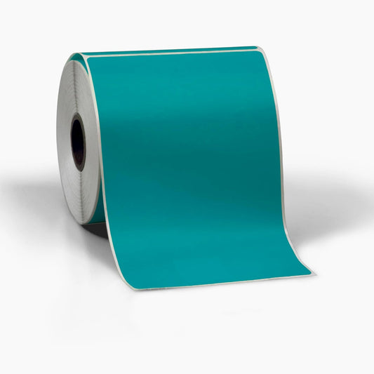 4" X 6" Direct Thermal Perforated Stickers Labels for Shipping Labels, Inventory, and Color Coding - Compatible with Zebra, Rollo, Godex and More (Teal, Pallet)