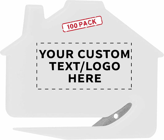 Custom House Letter Openers Set of 100, Personalized Bulk Pack - Perfect for Home or Office - White