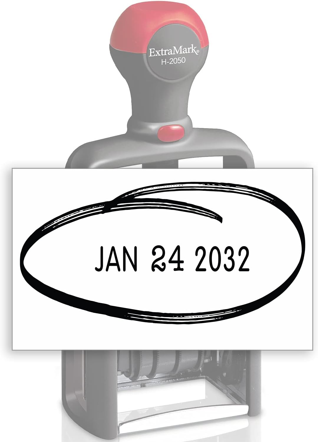 Heavy Duty Office Date Stamp - Brush Stroke Design - Self Inking Dater - Black Ink Color