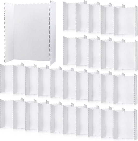 36 Pcs 24 x 36 Inch Trifold Poster Display Boards White for Science Fair Presentation Projects Photo Exhibition Display Tri fold Board Foldable Paperboard for School Supplies Bulk Business