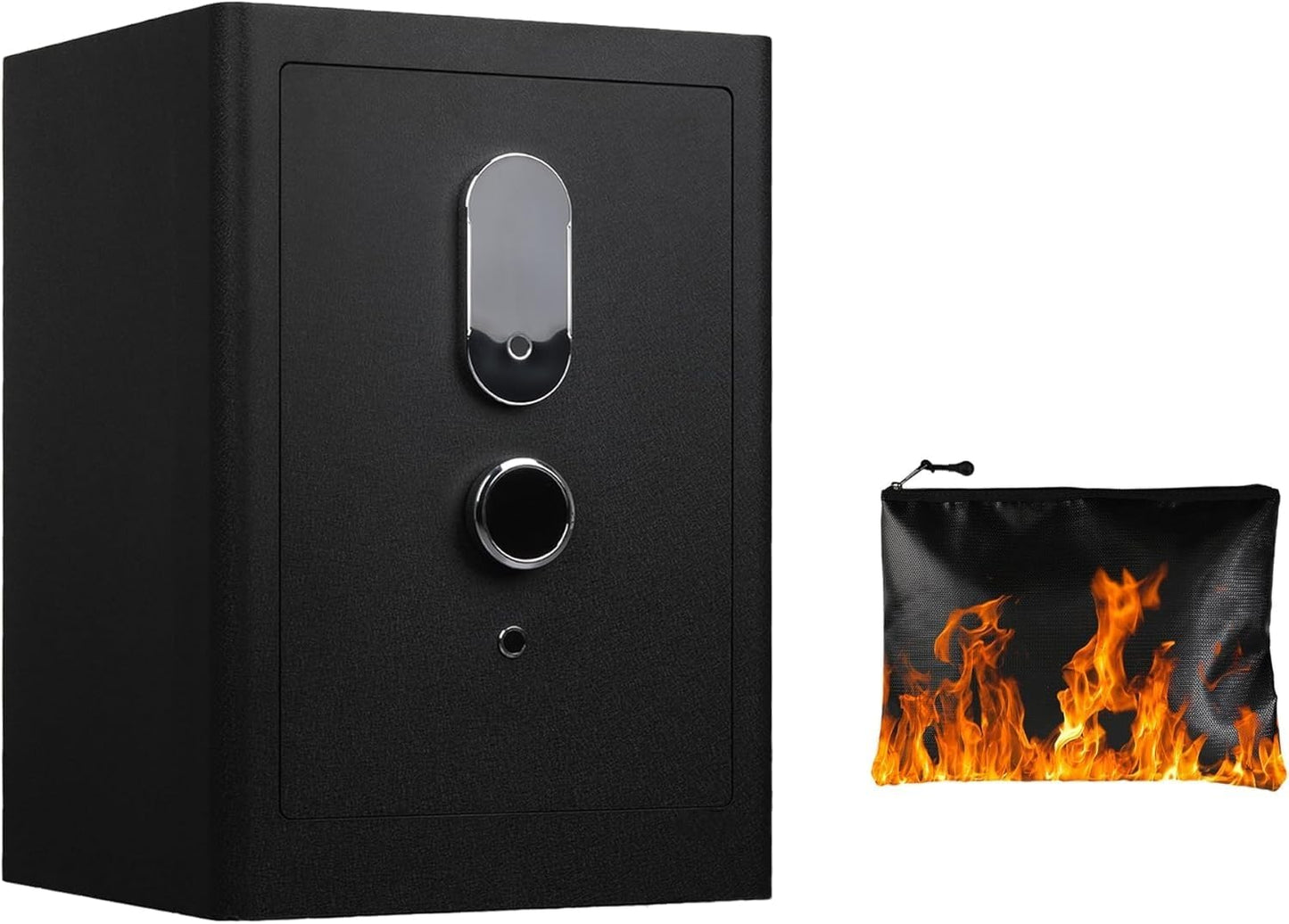 4.0 Cu.Ft Large Fingerprint Safe Box with Fireproof Waterproof Bag, Biometric Home Safe with Lockable Inner Box for Valuables,108 Pounds Heavy Duty Digital Vault with Keys, Removable Shelf, Black