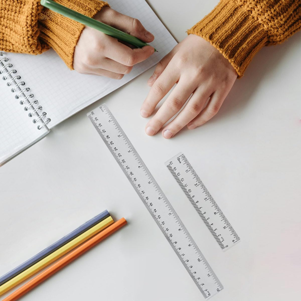 4 Pack Clear Plastic Straight Rulers, Clear Ruler Bulk, Transparent Ruler with Centimeters and Inches, for Class, Office (6 inch)