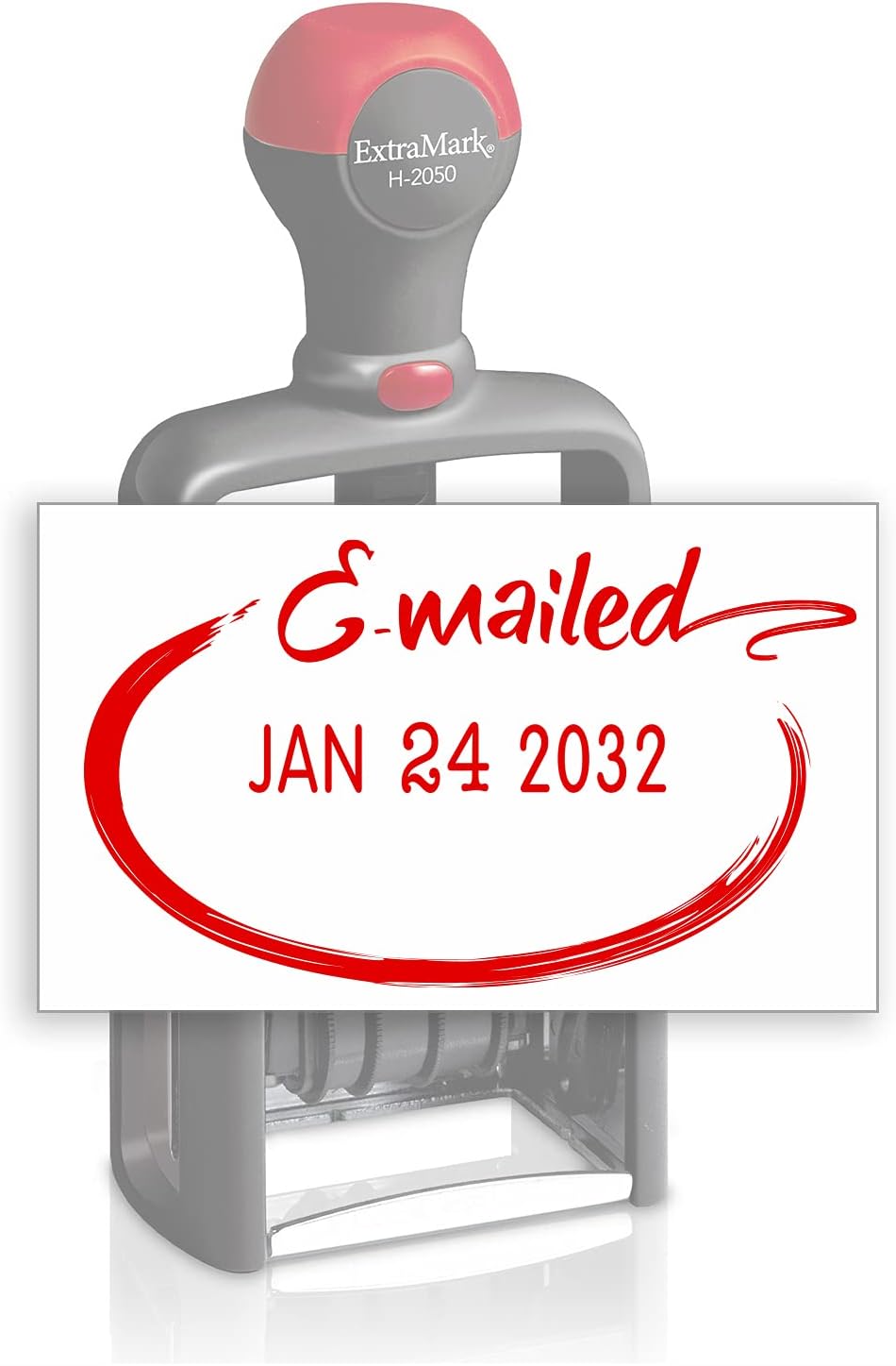 Heavy Duty Style Office Date Stamp with E-MAILED - Self Inking Dater - Style C - Red Ink Color