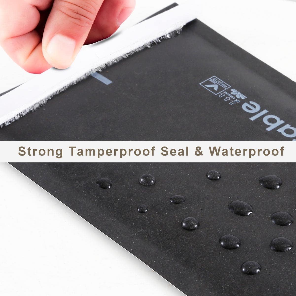 4x8 100% Biodegradable Bubble Mailers,25 Count Kraft Black #000 Compostable Padded Packaging Wrap Envelopes Pouches Eco Friendly Self Seal Bags