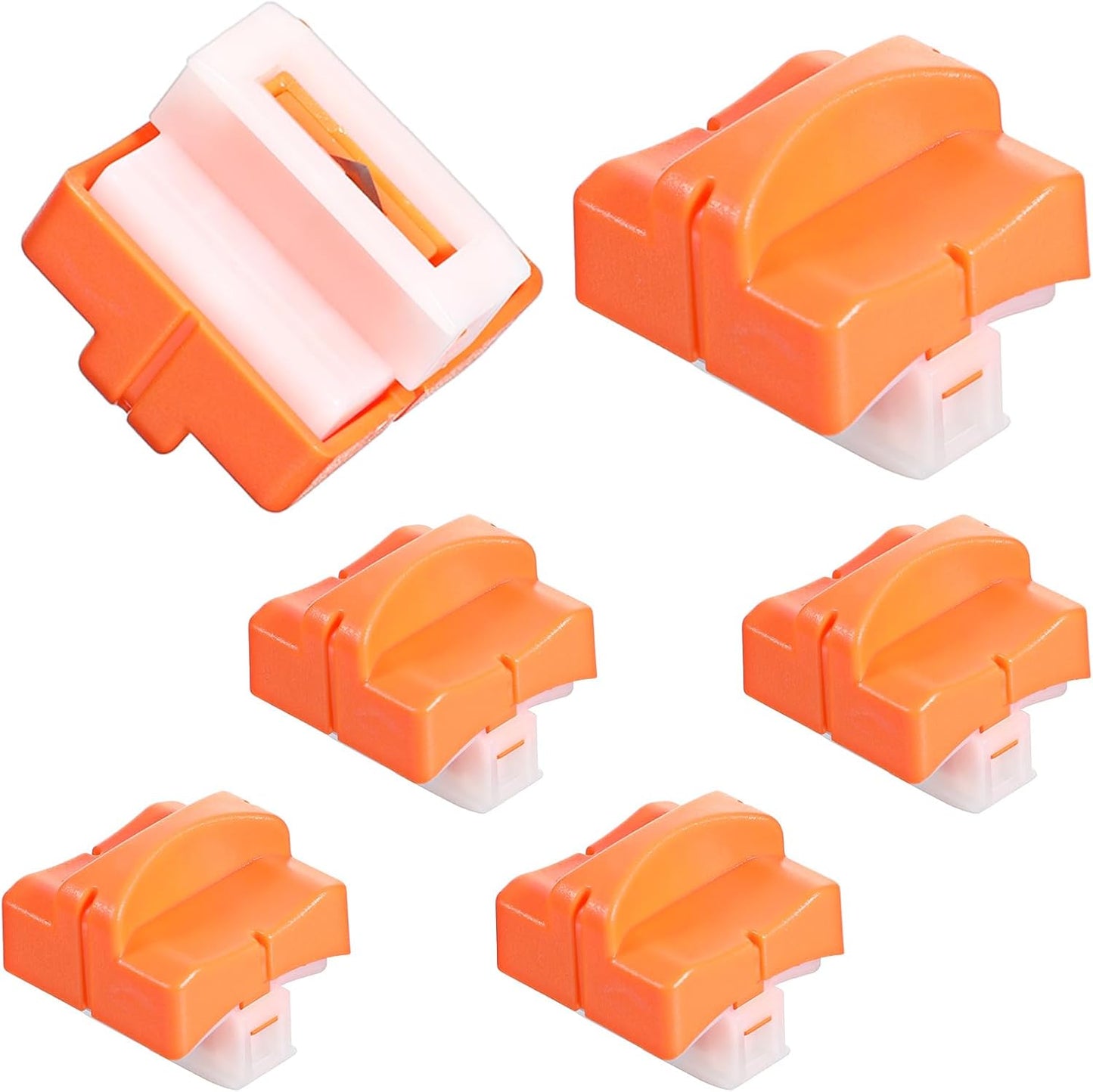 6-Pack Paper Cutter Replacement Blades with Individual Plastic Box for A4/A5 Trimmers,Safeguard Design (Orange)