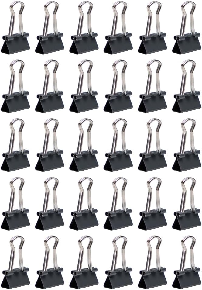 JAM PAPER Colorful Binder Clips - Extra Small - 3/5 Inch (15 mm) - Grey Binderclips - 30/Pack