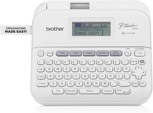Brother P-Touch PT-D410 Home/Office Advanced Label Maker | Connect via USB to Create and Print on TZe Label Tapes up to ~3/4 inch (Renewed Premium)