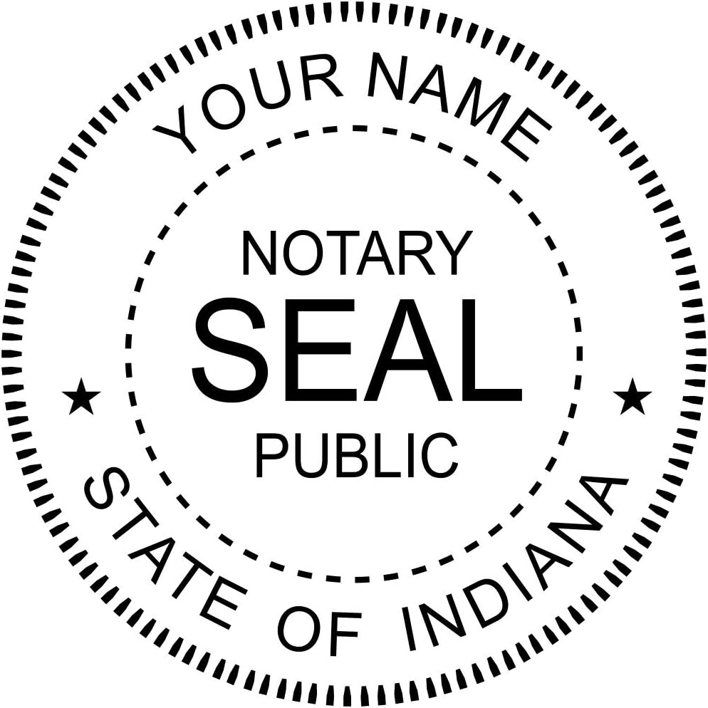 Indiana Round Notary Stamp | Official State Notary Stamp | Official Seals | Meets State Specifications (Indiana, Round Stamp)