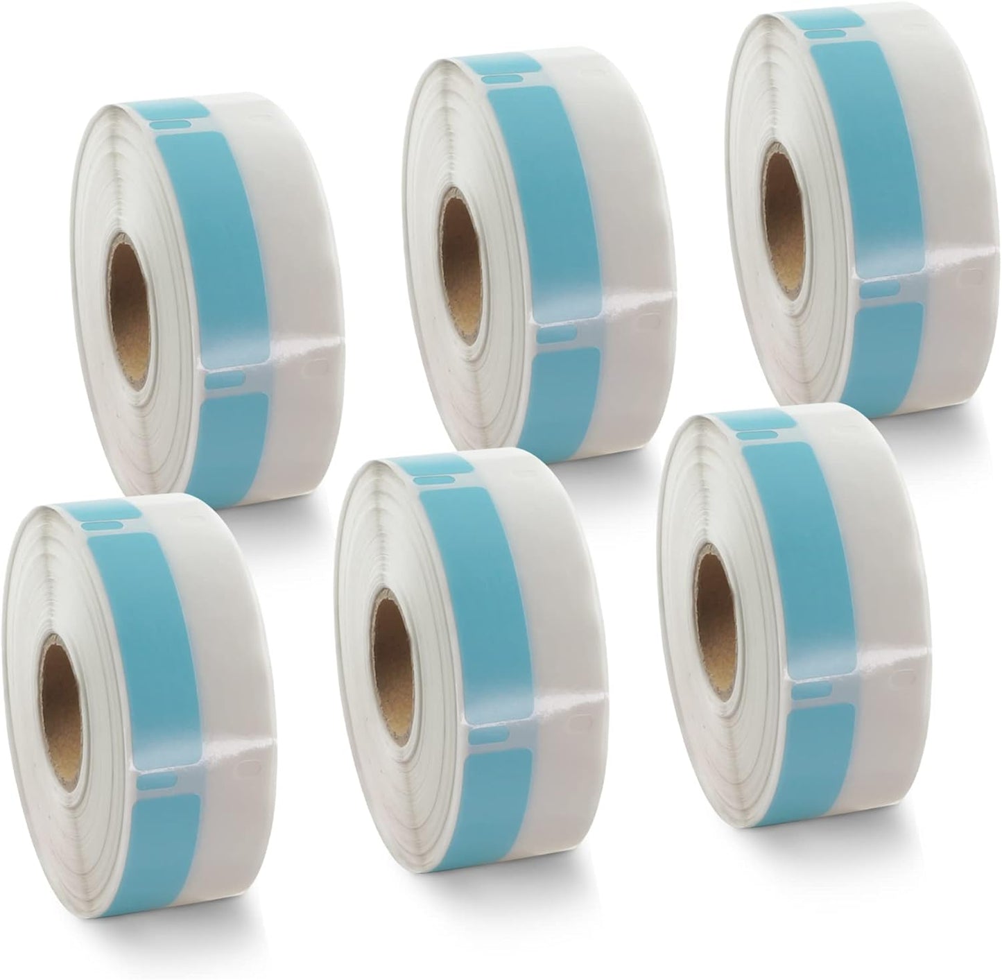 BETCKEY Colored Labels Compatible with Dymo 30346 (1/2" x 1-7/8") Library Barcode Labels, Compatible for Dymo LabelWriter Thermal 450, 4XL & Zebra Desktop Printers [6 Rolls, Light Blue]