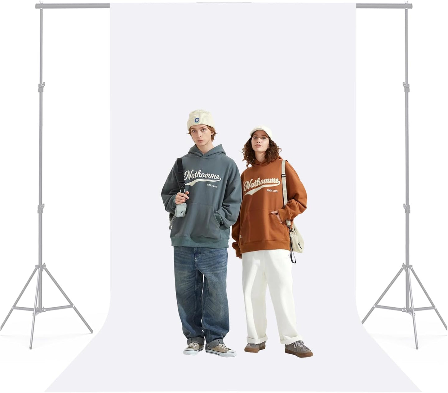 BEIYANG 6X10 Ft White Backdrop for Photography, White Screen Cloth for Product Portrait Streaming Photoshoots Studio, Background Curtain for Ins Photo, Video Recording