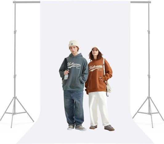 BEIYANG 6X10 Ft White Backdrop for Photography, White Screen Cloth for Product Portrait Streaming Photoshoots Studio, Background Curtain for Ins Photo, Video Recording