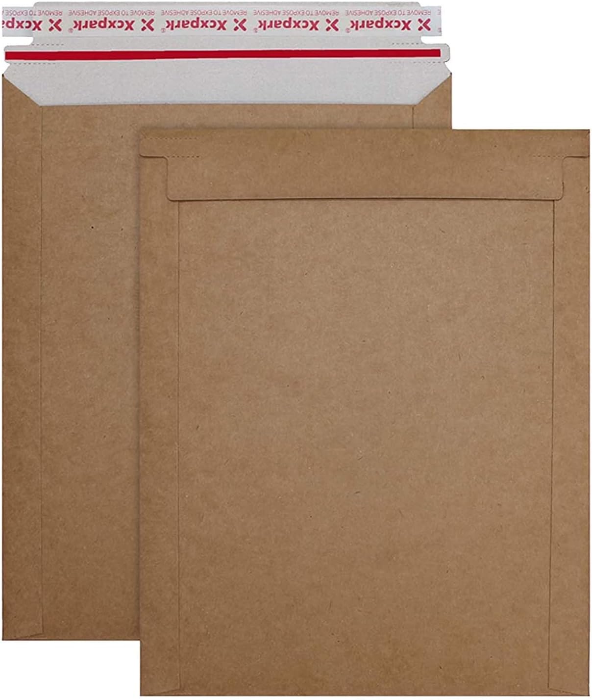 25 Pack Brown Kraft Rigid Mailers, 6.25 x 8.25 inches Self Seal Photo Document Mailers Premium Cardboard Keep Flat Envelopes for Photos, Pictures, Papers, Files, CD