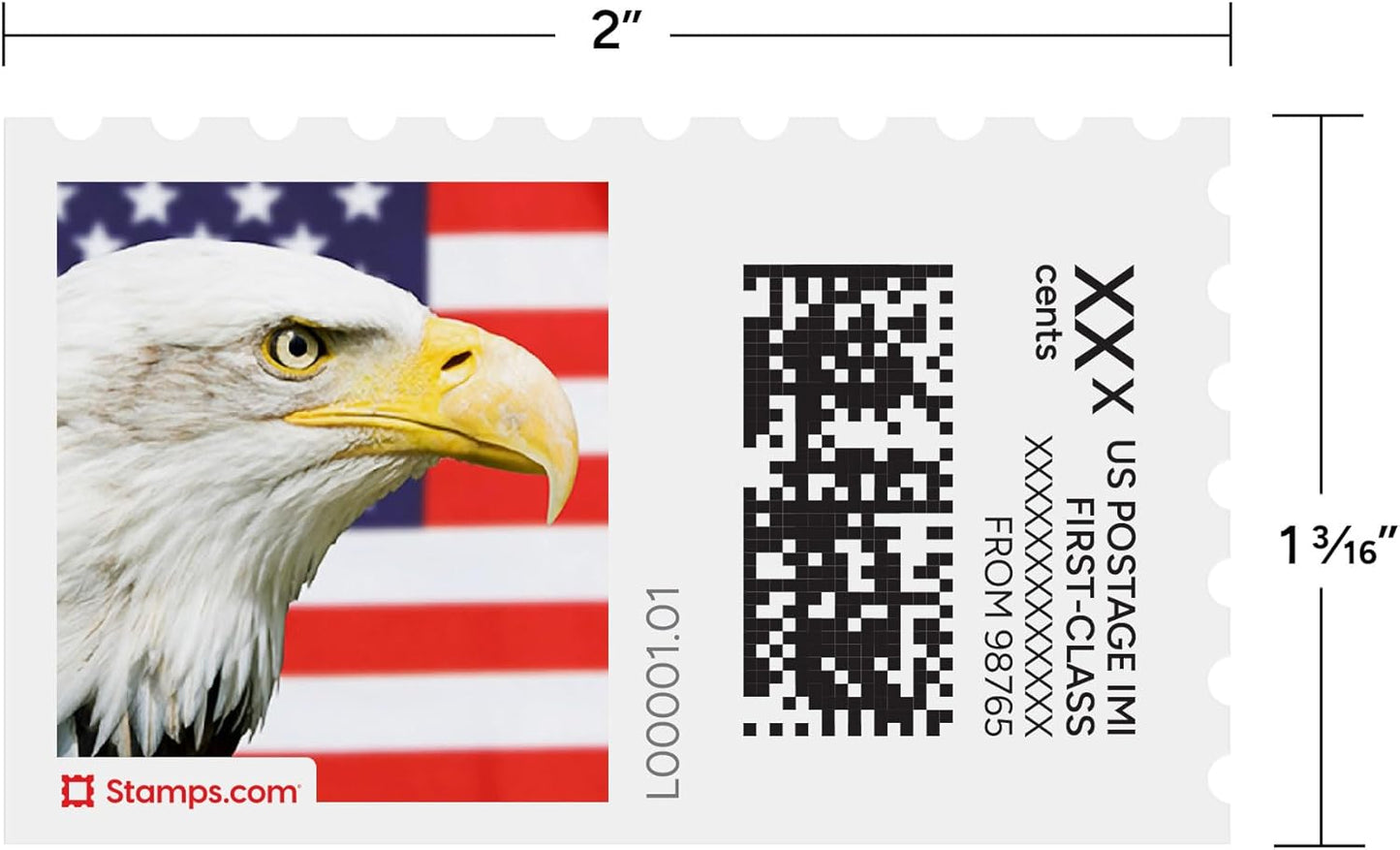 Bald Eagle NetStamps 120-Pack (5 Sheets) Printable Postage Labels (Stamps.com Subscription Required) - Print Approved Postage - Inkjet & Laser Printers - Business, Personal, Home