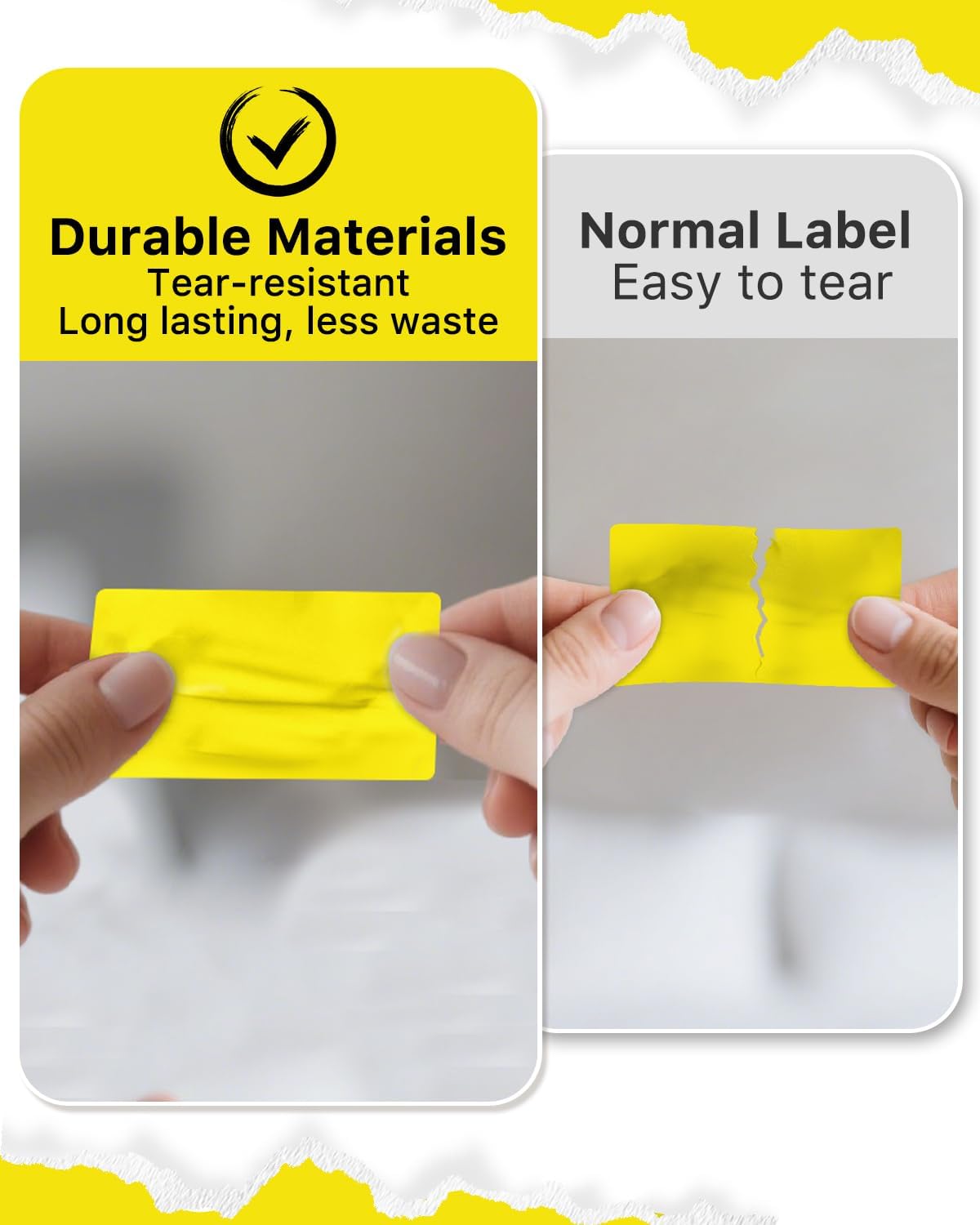 iEager 2.25x1.25 Inch Thermal Labels, Yellow Durable Thermal Printer Stickers, Self-Adhesive Rectangle Shipping Label Printer Sticker for Barcode, Name, Address, 1000 Labels/Roll