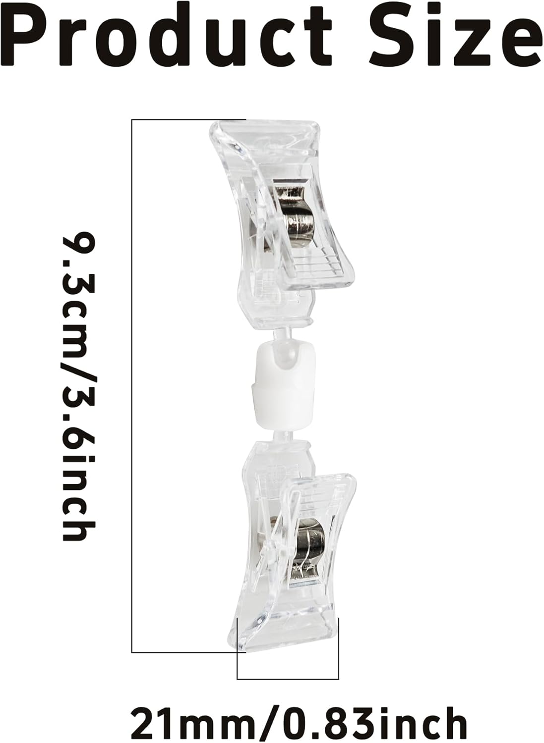 30PCS Double End Mini Sign Holder Clips, Rotatable Price Signs Display Clips, Plastic Retail Cards Clips for Merchandise/Retailers