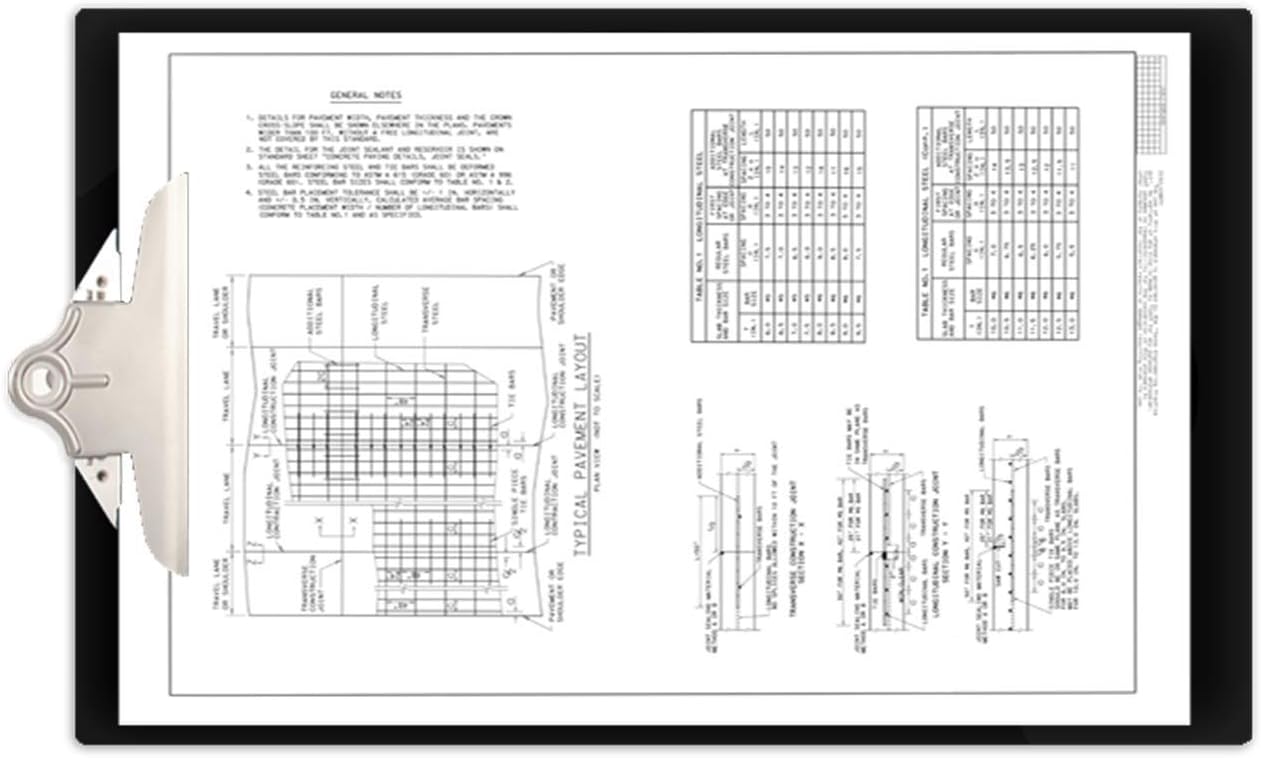 11x17 Clipboard Acrylic Panel Featuring a Jumbo Board Clip Black