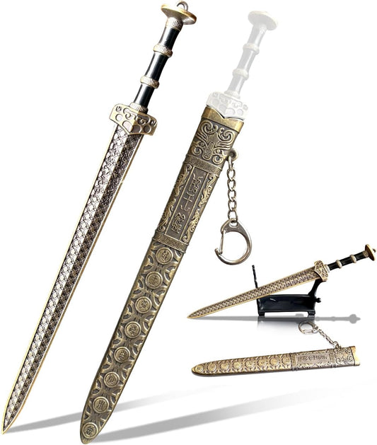 Ancient Sword Letter Opener with Sheath and Display Stand, Decorative Letter Opener Sword, Mail Open Tool Envelope Slitter