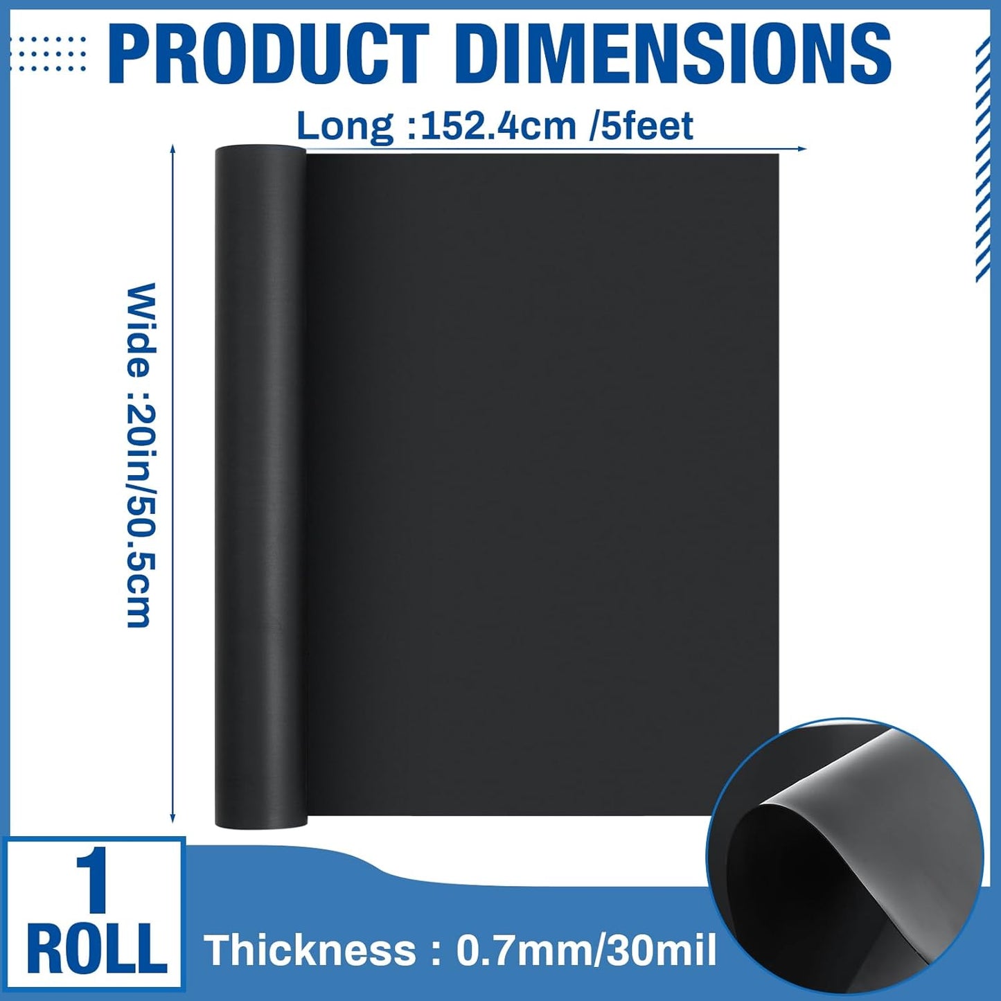 Amylove 20" X 5 ft Extra Large Magnetic Sheets for Crafts Non Adhesive 30 Mil Flexible Sheets for Die Cuts Arts Crafts Refrigerator and Metal Cutting Die Storage