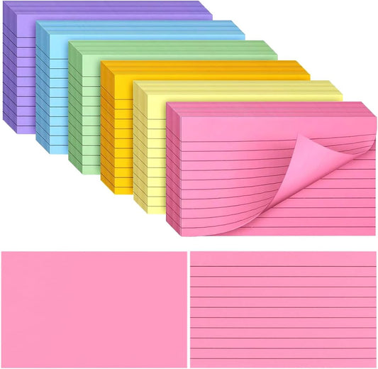 Bignc Index Cards Colored Notecards, 3 X 5 Inch Ruled Color Note Cards for School, Home & Office, Multi Colors Flashcards, Colorful Notecards,Pink Index Card Ruled, Purple Lined Flash Cards (600)