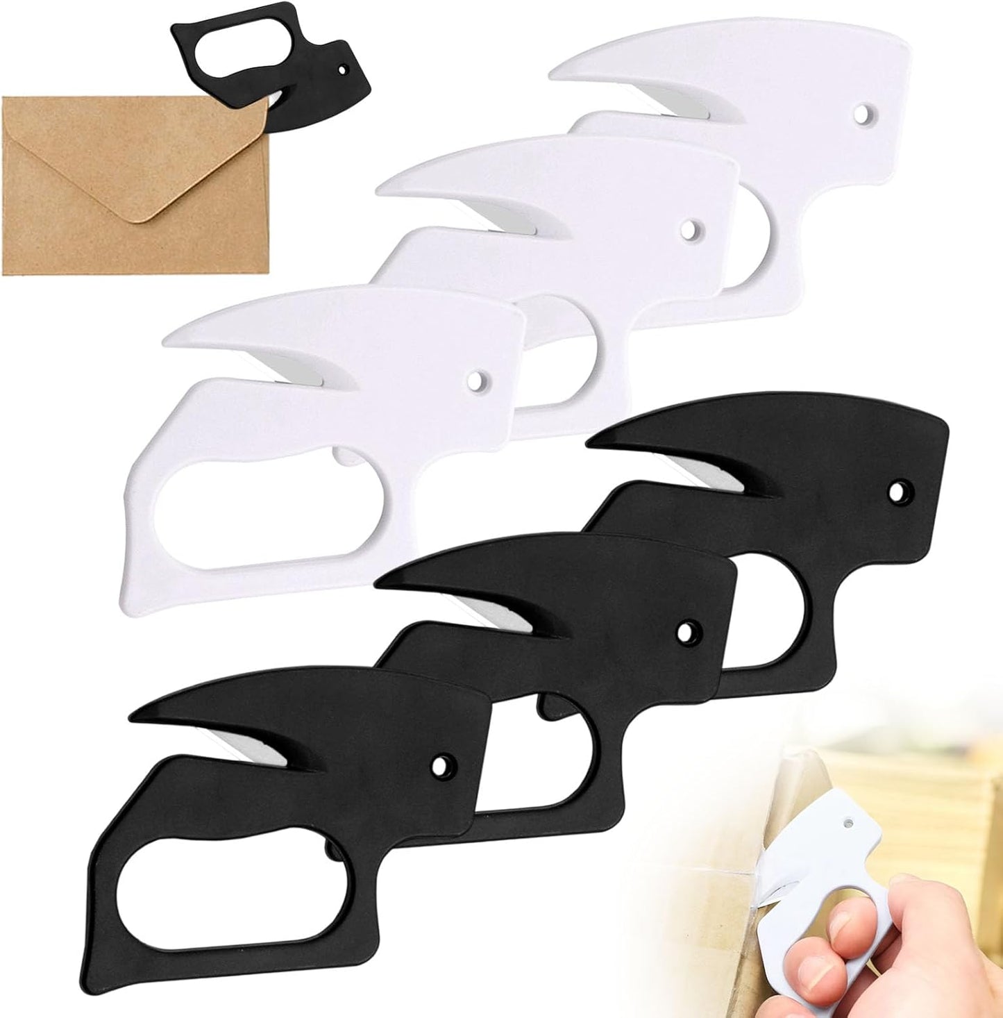 Envelope Opener, New Upgrade Envelope Opener Slitter with Concealed Blade, Envelope Opener for Office, Wrapping Paper Cutter Package Opener Tool (6 PCS)