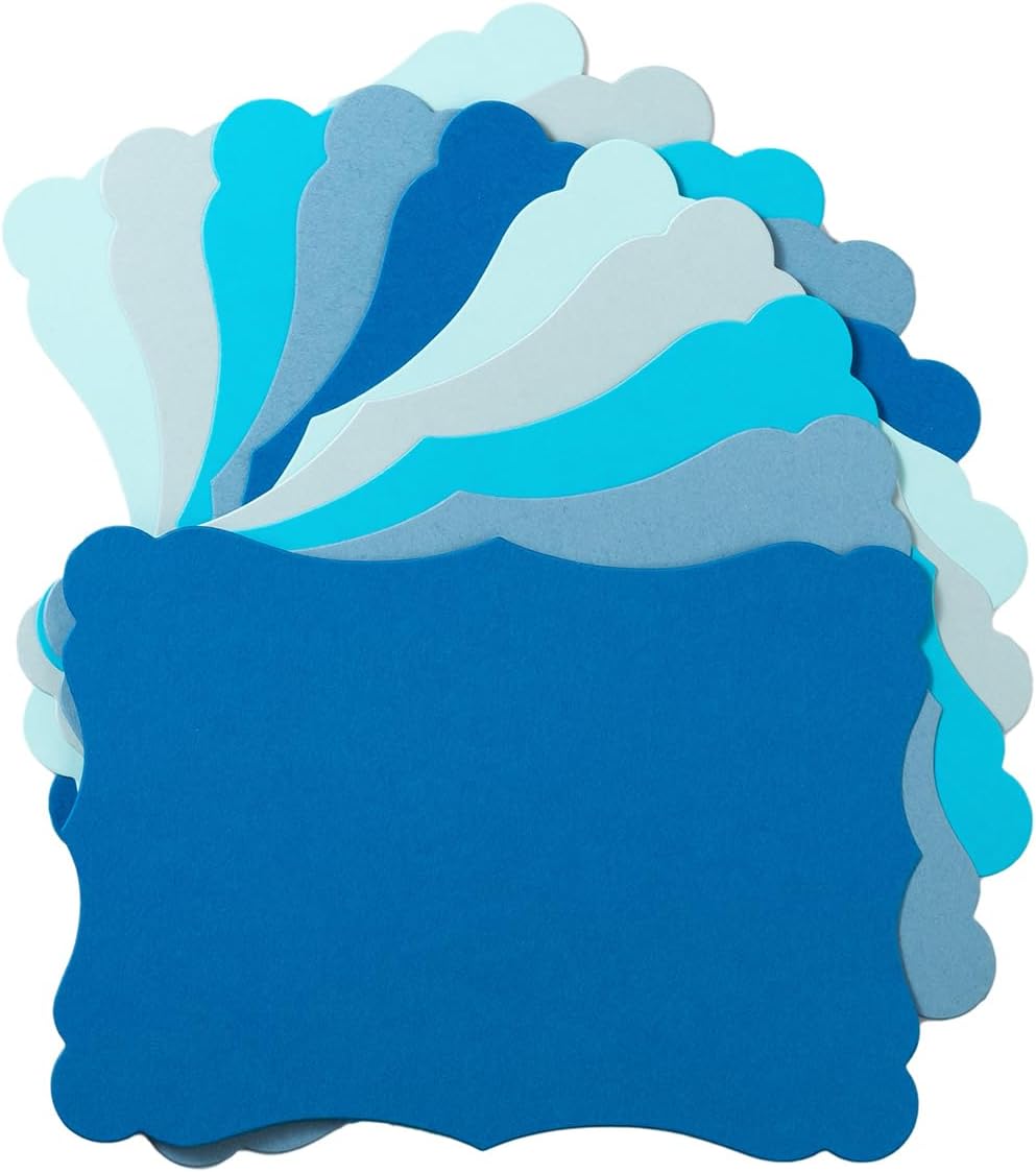 50 Pack Blank Kraft Cards Cardstock Thick Paper Brown Greeting Cards for DIY Gift Card Menus, Baby Shower and Wedding Invitations (Blue, 5 Colors, 4x6IN)