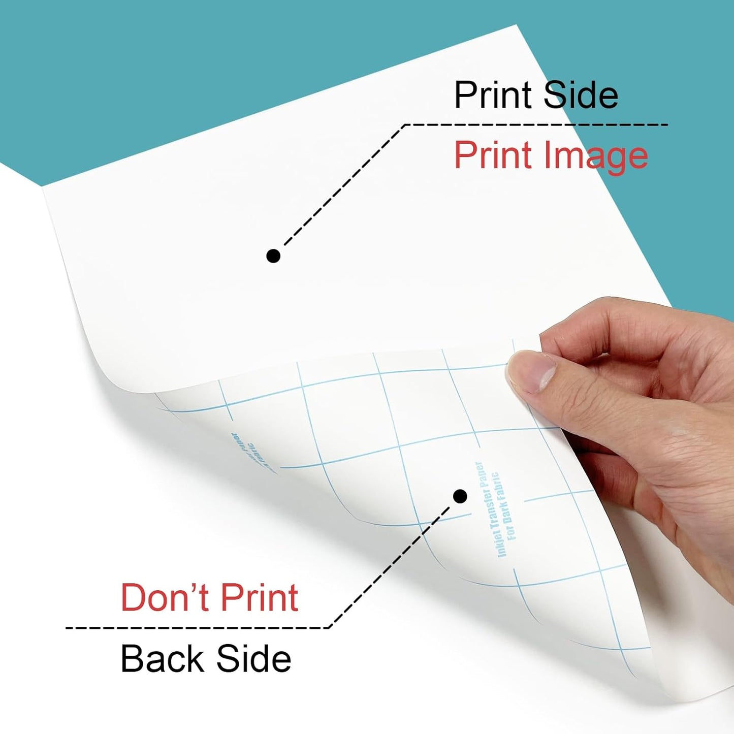 Iron on Heat Transfer Paper for T Shirts (8.5x11'', 20 Sheets) Iron-on Transfers Paper for Light Fabric Printable Heat Transfer Vinyl for Inkjet Printer (light fabric, 20pcs)