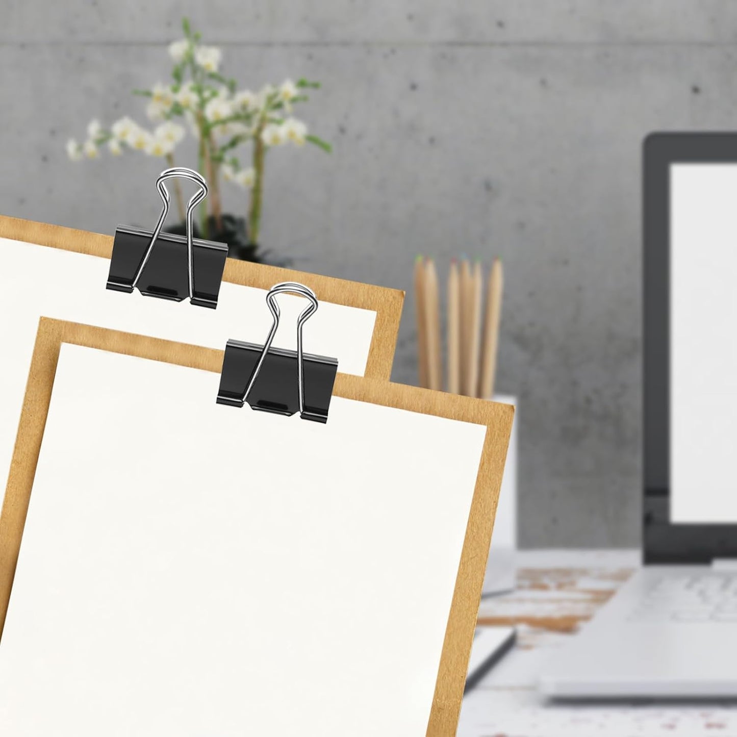 48 Pcs Large and Extra Large Binder Clips, 2 Inch Length (24 Pcs) and 1.6 Inch Length (24 Pcs)