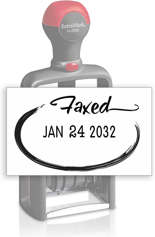 Heavy Duty Style Office Date Stamp with FAXED - Self Inking Dater - Style C - Black Ink Color