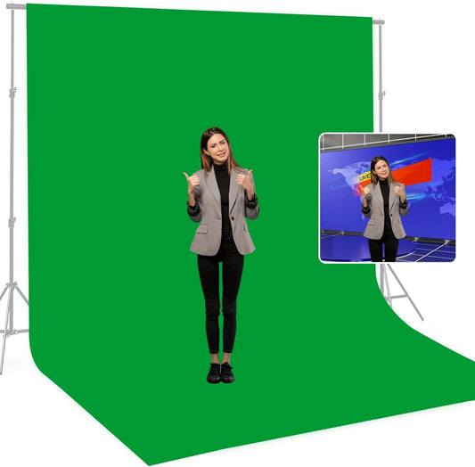 BEIYANG 10 X10 FT Green Backdrop Cloth for Photography, Large Green Screen Background for Photoshoot, Cloth Fabric Curtain Chromakey Video Photoshoot Studio YouTube Conference Streaming