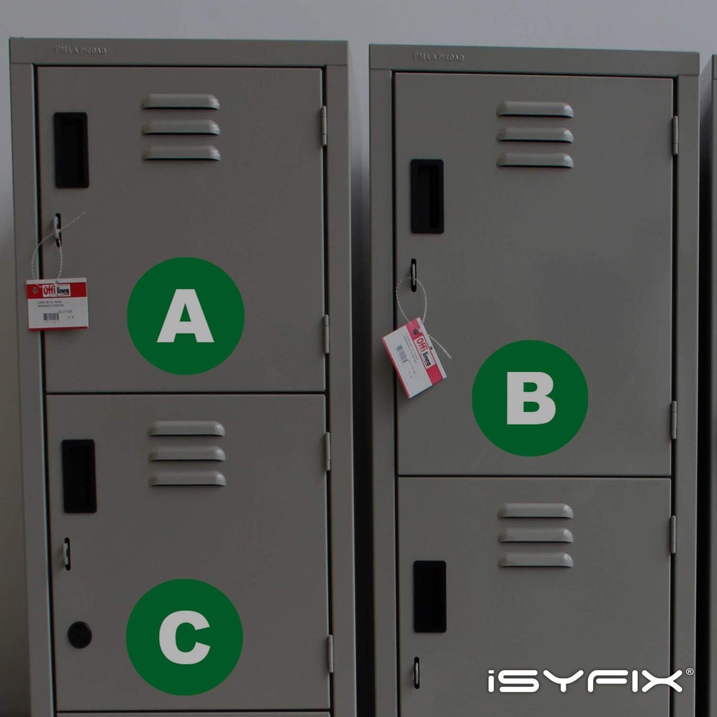 iSYFIX Green Vinyl Letters Stickers - 3 inch Self-Adhesive, A to Z, 4 of Each Letter - Premium Decal for Indoor & Outdoor, for Inventory, Storage, Organizing, Alphabet for Boxes, Toolbox, Lockers