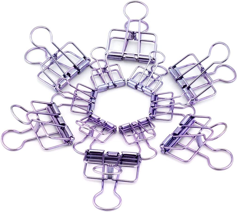 40-Pack Multi-purpose Metal Wire Binder Clip Set,20pcs 2.25 Inch & 20pcs 1.57 Inch Paper Metal Clips,for Home Office Supplier School Accessories - Purple