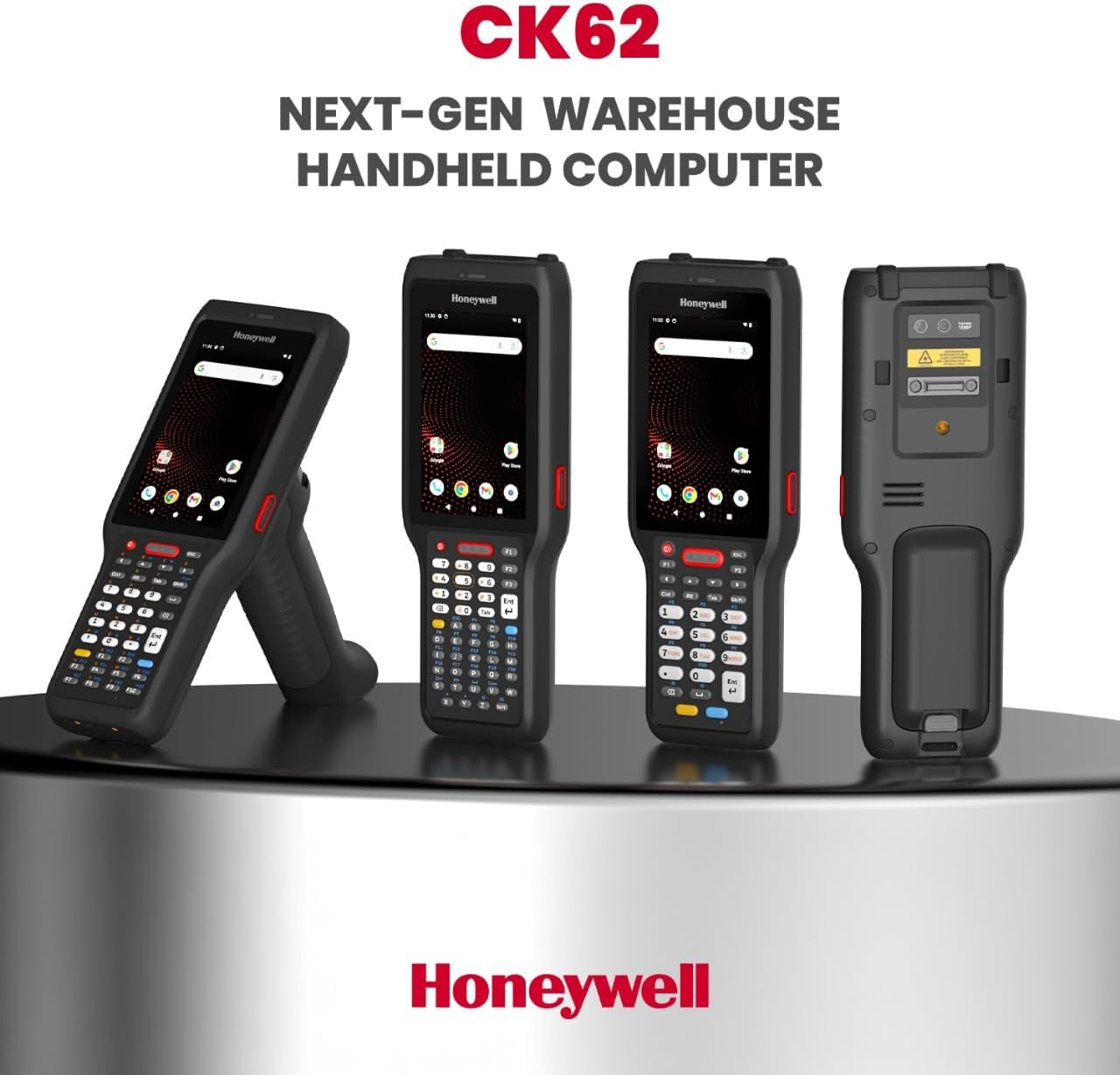 Honeywell CK62 Android Barcode Scanner, PDA Rugged Handheld Mobile Computer with FlexRange™ 1D/2D, Android 14–18 on Mobility Edge™, Wi-Fi 6E & Optional 5G, Inventory Scanner for Warehouse & Logistics