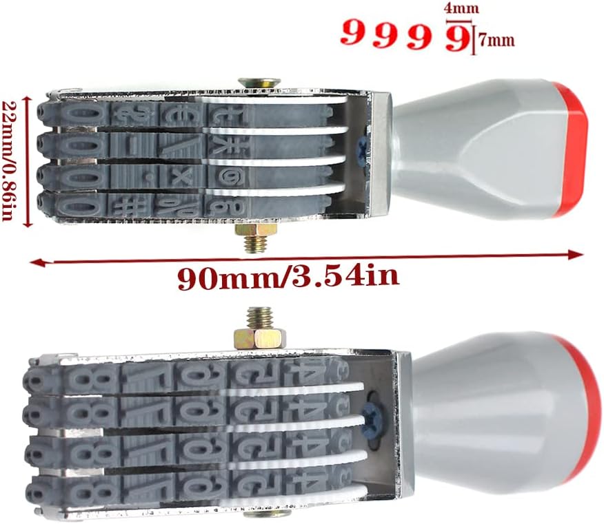 4 Digit Rotating Number Stamps,Adjustable Rubber Changeable Number Stamps Numerical Stamp Multi- Functional Creative Price Tag Stamp Symbol Business Stamp(2pcs)