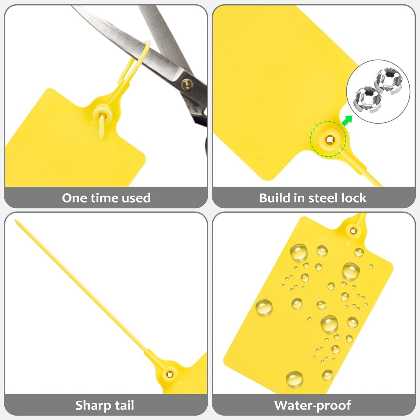 100 Plastic Tags Shipping Tags Waterproof Tags for Labeling Blank Writable Marker Ties Security Seals Storage Hanging Tags Shipping Label with One Marker Pen (Yellow)