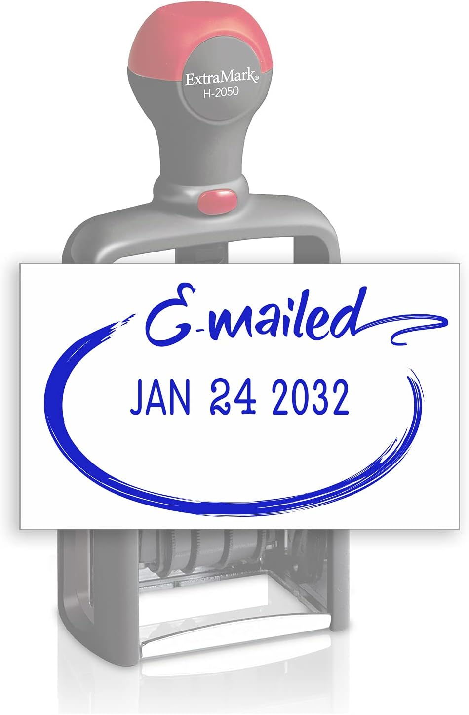 Heavy Duty Style Office Date Stamp with E-MAILED - Self Inking Dater - Style C - Blue Ink Color