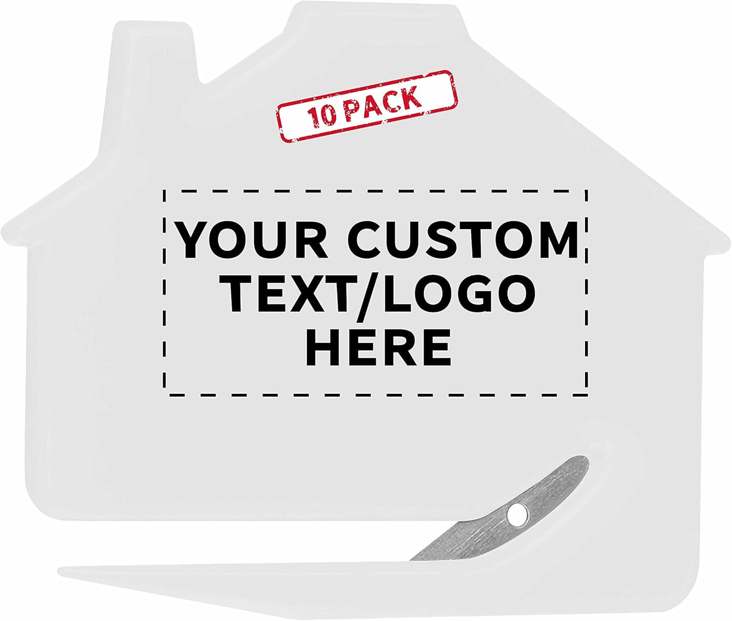 Custom House Letter Openers Set of 10, Personalized Bulk Pack - Perfect for Home or Office - White