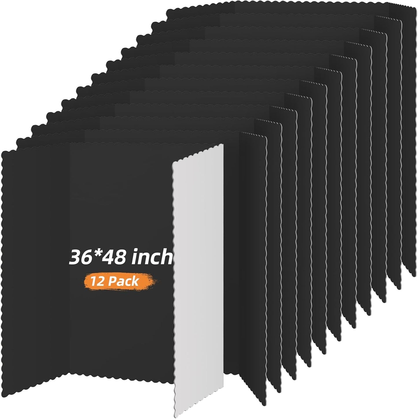 12 Pieces Tri Fold Poster Boards Bulk, Lightweight Science Display Boards, Trifold Presentation Display Board for Science Fair Project(36 x 48 Inch,Black)