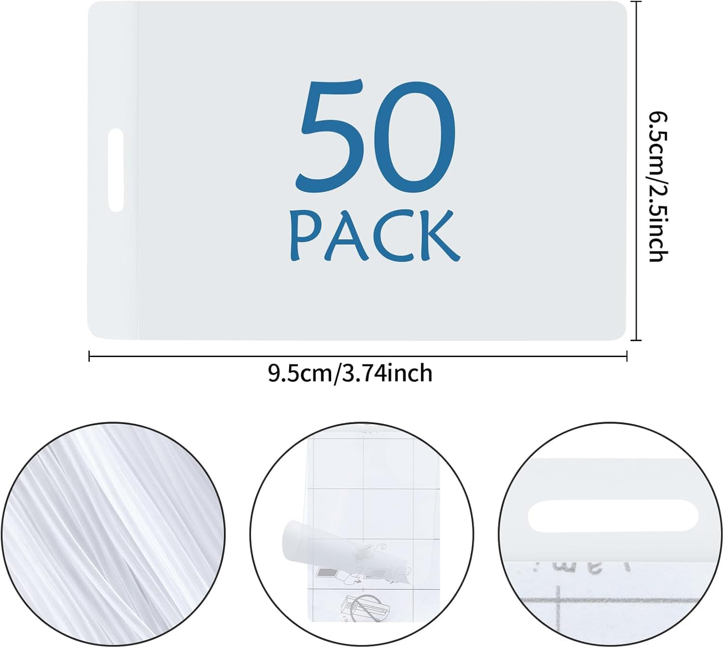 10 Mil Self Laminating Luggage Tags with Loops 2 1/2" x 4 1/4" Self Sealing Laminating Pouches Bag Tags Clear Laminating Tags with Hole for Traveling Business and Student ID Cards (50)