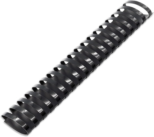 Binditek 50 Pack Plastic Binding Comb Spines, 1-1/4 Inch Diameter, 265 Sheet Capacity, 19 Ring, for Letter Size, Black, for Students and Coworkers