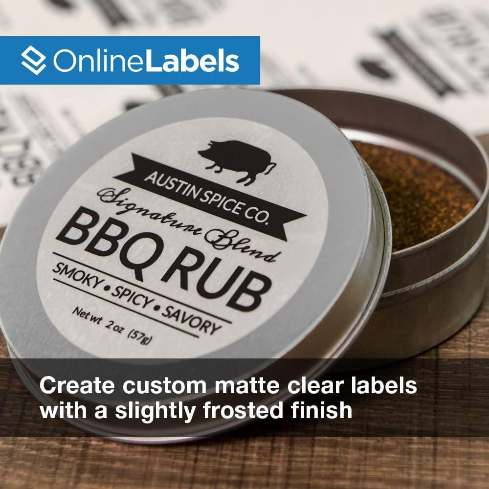 8.5 x 11 Clear Frosted Matte Sticker Paper (Inkjet Printers Only) - 10 Sheets - Full Sheet Labels - OnlineLabels