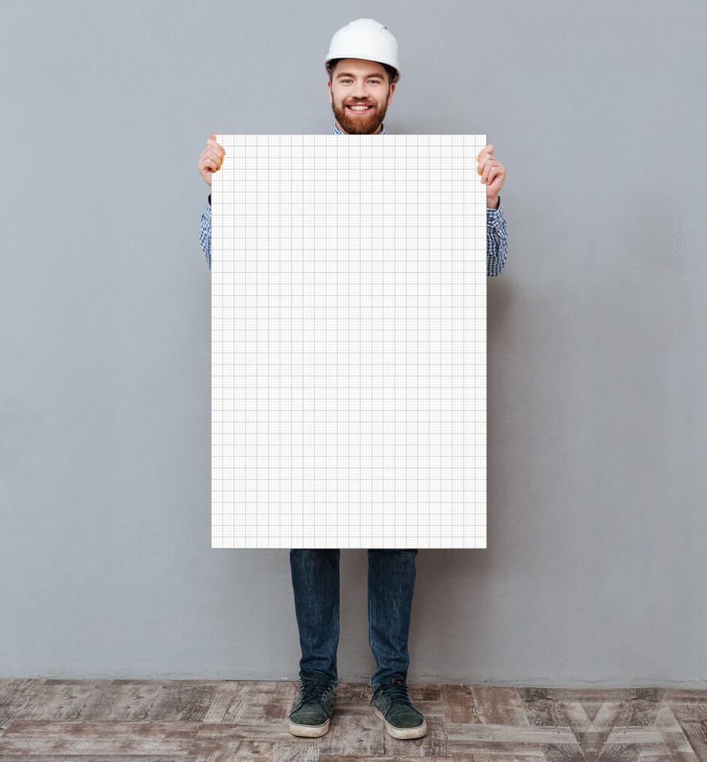 (2-Pack) Graph Paper Pad - 24" x 36" Large Graph Paper, 50 Sheets/100 Pages, 4"x4" Ruled Grid Paper for Engineer Architect Designer Mathematician Draftsmen Sketch House Commercial